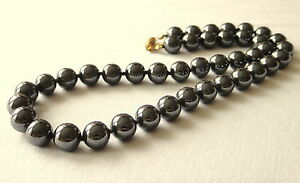 【貨物輸送無料】宝飾品・佩び物 ヘマタイトネックレスグレービーズナチュラルレングス10粍 ematite collana 10 粍 grigio perline varie lunghezze naturale