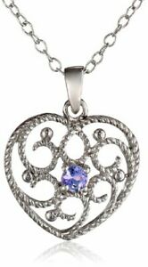 【送料無料】ジュエリー・アクセサリー タンザニテハートペンダントスターリングシルバーtanzanite filigrana cuore ciondolo in argento sterling, 457cm