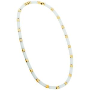 【送料無料】ジュエリー・アクセサリー コリアーセラミックメッキホワイトスチールcollier donna ceramic acciaio bianco placcato oro 50cm 7043510150