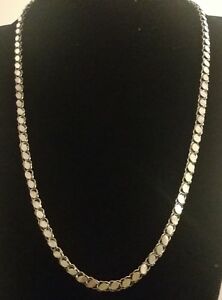 【送料無料】ジュエリー・アクセサリー ロングネックレスアンティークネックレスソリッドシルバーcollana lunga collana antico in argento massiccio 64cm