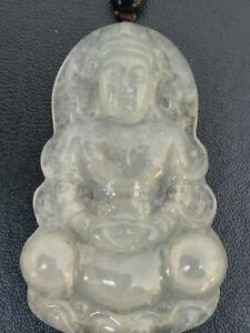 【送料無料】ジュエリー・アクセサリー グレードジェイドペンダント?グアンインcertified ghiacciato, 100 naturale grado a jadeite giada ciondolo ~ guan yin