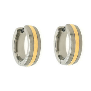 【送料無料】ジュエリー・アクセサリー メンズツートンチタニウムジップイヤリングoorecchini cerniera mens in titanio bicolore o12mm 90044