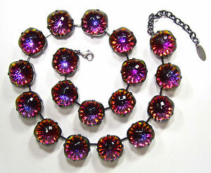 【送料無料】ジュエリー・アクセサリー ソーホーRコリアーチェーンボヘミアガラスネックレスバイオレットsoho R collier catena bohemia vetro handmade collana 1960er anni volcano violet