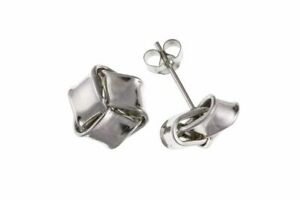 【送料無料】ジュエリー・アクセサリー ローブノットホワイトゴールドイヤリング9ct oro bianco orecchini a lobo nodo｜hokushin
