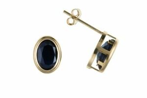 【送料無料】ジュエリー・アクセサリー リアルサファイアゴールドローブイヤリング9ct oro vero zaffiro orecchini a lobo