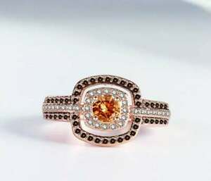 【送料無料】ジュエリー・アクセサリー オレンジジルコンローズゴールドシルバースターリングハローシンリングarancione zircone oro rosa 925 argento sterling halo sottile anello 27,735円