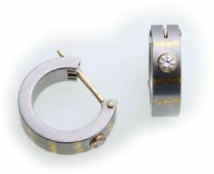 【送料無料】ジュエリー・アクセサリー イヤリングフープステンレスジルコニorecchini cerchi acciaio inox oro zirconi donna uomo 14mm