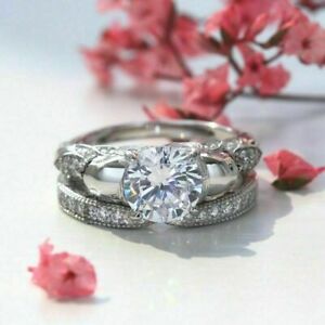 【送料無料】ジュエリー・アクセサリー モイッサニテマッシブシルバースターリングウェディングセット200ct moissanite massiccio 925 argento sterling fidanzamento nuziale anello set