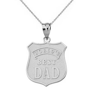 【送料無料】ジュエリー・アクセサリー ソリッドマットホワイトゴールドブリリアントコートsolid 14k oro bianco opaco e brillante worlds best papa stemma