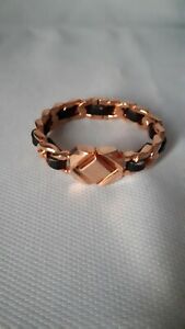 【送料無料】ジュエリー・アクセサリー リジッドブレスレットキュアエプラケbracelet rigide cuir et plaque or