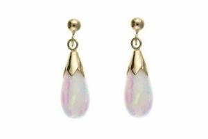 【送料無料】ジュエリー・アクセサリー ゴールドオパールドロップイヤリング9ct oro opale sintetico orecchini a goccia
