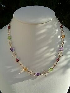 【送料無料】ジュエリー・アクセサリー エーデルシュタインチェーンアメジストザクロシトリンペリドットedelstein catena, oro filled, con ametista, melograno, citrin peridot