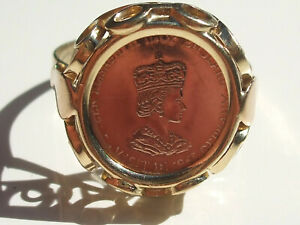 【送料無料】ジュエリー・アクセサリー ベルバローグアンシエンヌアベックメダイユエリザベスbelle bague ancienne 1965 en or 14k 5851000 avec medaille elizabeth ii t57