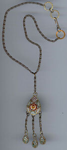 【送料無料】ジュエリー・アクセサリー ヴィンテージイタリアマイクロモザイクペンダントネックレスvintage italia ottone decorativo micro mosaico pendente collana