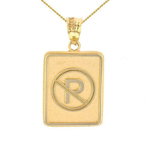 【送料無料】ジュエリー・アクセサリー ソリッドイエローゴールドネックレスsolid 14k giallo oro senza parcheggio stradale traffic segno collana con