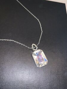 【送料無料】ジュエリー・アクセサリー シルバーリバーシブルスワロフスキーペンダントネックレスauthentic collana con ciondolo di swarovski reversibile argento brillante