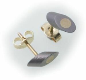 【送料無料】ジュエリー・アクセサリー チタンプラグイヤリングorecchini spina titanio con inserto oro in puro 585 14kt