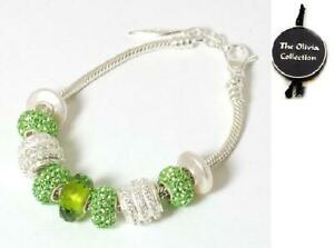 【送料無料】ジュエリー・アクセサリー トックビーツシルバースターリングゴージャスグリーンパールクリスタルブレスレットtoc beadz argento sterling gorgeousgreen perlina cristallo bracciale