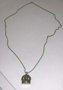 【送料無料】ジュエリー・アクセサリー シールペンダントシルバーネックレスcollana in argento con pendente sigillo anni 60