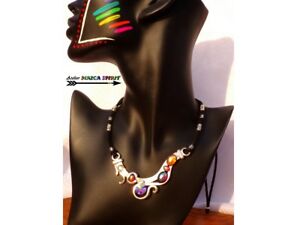 【送料無料】ジュエリー・アクセサリー コリアーレグラブルビジュードクレアトゥールクリストースワロフスキーマルチカラーcollier reglablebijou de createurartistiquecristaux swarovski multicolores
