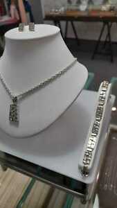 【送料無料】ジュエリー・アクセサリー シルバースターリングネックレスブレスレットイヤリング925 argento sterling collana, bracciale e orecchini