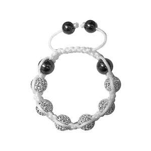 【送料無料】ジュエリー・アクセサリー ヴァレンストレゾパリブレスレットホワイトクリスタルマグネタイトvalencetresor paris braccialettobianco 10mm cristallo amp; magnetite