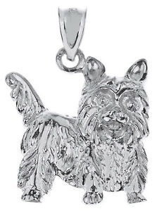 【送料無料】ジュエリー・アクセサリー ホワイトゴールドヨーキードッグペンダントoro bianco yorkie cane ciondolo