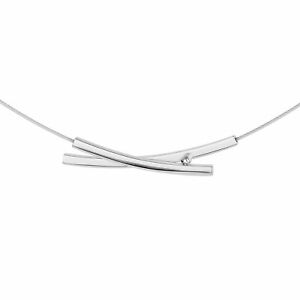 【送料無料】ジュエリー・アクセサリー デザインコリアーネックレスブリリアントステンレススチールヘリカルワイヤーdesign serio collier collana k802 acciaio inox brillante 0,02 ct filo elicoidale