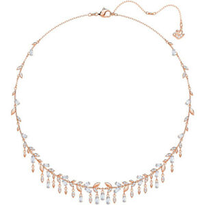 【送料無料】ジュエリー・アクセサリー スワロフスキーネックレスローズゴールドメッキswarovski effimera collana, grande, bianco, placcatura in oro rosa 5409354｜hokushin