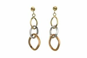 【送料無料】ジュエリー・アクセサリー ゴールドカラーペンダントイヤリング9ct oro 3 colore pendenti orecchini