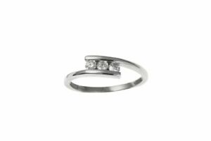 【送料無料】ジュエリー・アクセサリー ゴールドホワイトゴールドジルコンクロスオーバーリング9ct oro bianco oro 3 zirconi anello crossover