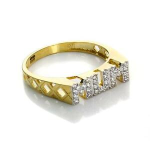 【送料無料】ジュエリー・アクセサリー イエローゴールドマムクリスタルリングセットリングゴールドサイズ9ct oro giallo mum cristallocz set anelloanelli 9ct goldtaglia ku