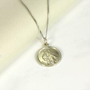 【送料無料】ジュエリー・アクセサリー サンクリストフォーロパーソナライズホワイトゴールドネックレスpersonalizzato 9ct oro bianco collana di san cristoforo