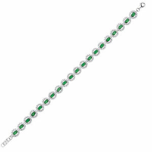 【送料無料】ジュエリー・アクセサリー プラタヴェルデオーバルハロテニスパルシラアルタナドprata verde oval cz halo tenis pulseira alternado 7mm 775