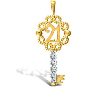【送料無料】ジュエリー・アクセサリー ジュエルコロンドンゴールドペンダントチャームバースデーキーjewelco london 9ct 2colore oro cz 21 pendente charm chiave di compleanno