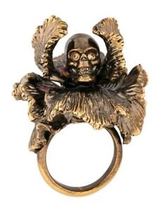 【送料無料】ジュエリー・アクセサリー アレクサンドラマックイーンスカルオーキッドリングalexandra mcqueen teschio e orchidea anello