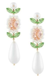 【送料無料】ジュエリー・アクセサリー シモーネロシャゴールドトーングリーンクリスタルパールドロップイヤリングsimone rocha gold tone verde crystal amp; perla orecchini a goccia impreziosito