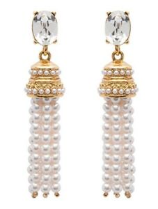 【送料無料】ジュエリー・アクセサリー オスカーデラレンタナッパイヤリングホワイトパールゴールドnuovo oscar de la renta bejeweled perline nappa orecchini perle bianche oro