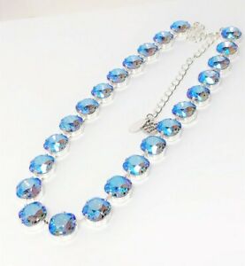 【送料無料】ジュエリー・アクセサリー クリスタルサファイアクリアシマーシルバーメッキネックレスグルジアペーストcristallo zaffiro chiaro shimmer collana placcato argento pasta georgiano regalo donna