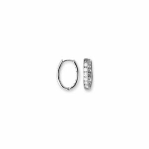 【送料無料】ジュエリー・アクセサリー ホワイトゴールドジルコニオーバルセットタイトイヤリング9ct oro bianco zirconi set ovale stretto orecchini