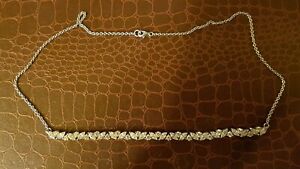 【送料無料】ジュエリー・アクセサリー ソリッドシルバーラインストーンネックレスcollana in argento massiccio e strass