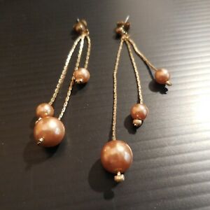 【送料無料】ジュエリー・アクセサリー ブークルオレペンダンテスパールメスタルプラケジョーンビジューフェム2 boucles oreille pendantes perle metal plaque or jaune bijou femme n4518