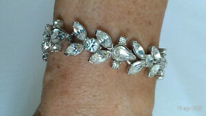 【送料無料】ジュエリー・アクセサリー ラインストーンヴィンテージトリファリブレスレットbracciale vintage trifari con rhinestones luminosissimi