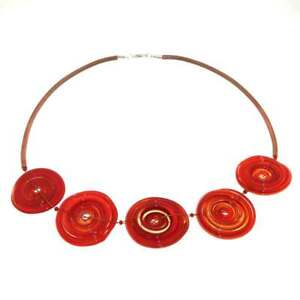 【送料無料】ジュエリー・アクセサリー オリジナルムラーノガラスネックレスチャクラcollana artigianale vortice 1 chakra in vetro di murano originale rosso