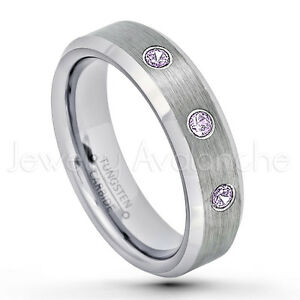 【送料無料】ジュエリー・アクセサリー アメジストリングフェブイオタングステンウェディング021ctw ametista 3stone anello, febraio del mese , tungsteno fede nuziale 038