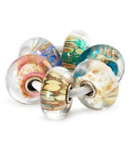 【送料無料】ジュエリー・アクセサリー トロルビーズセットガラスビーズゴールデンリフレクションオリジナルtrollbeads set 6 beads in vetro riflessi dorati tglbe00047 originale