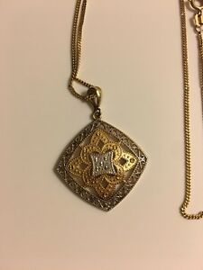 【送料無料】ジュエリー・アクセサリー ゴールドカラーペンダントユニークチェーン3 oro pendente a colori con catena molto unico 14k