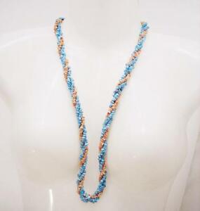【送料無料】ジュエリー・アクセサリー ピンクターコイズコーラルヴィンテージスレッドネックレスcollana vintage tre fili con corallo rosaturchese cm75 oma19