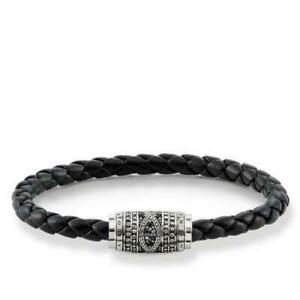 【送料無料】ジュエリー・アクセサリー ブレスレットトーマスサボマンシルバーブラックbracciale thomas sabo uomo ub001482011l21 argento nero