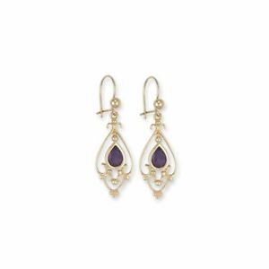 【送料無料】ジュエリー・アクセサリー ゴールドアメジストイヤリングペンダント9ct oro ametista orecchini pendenti
